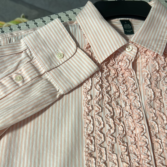 Lauren Ralph Lauren Shirt Womans 12 Pink Long Sleeve Button Down Top - Picture 8 of 8